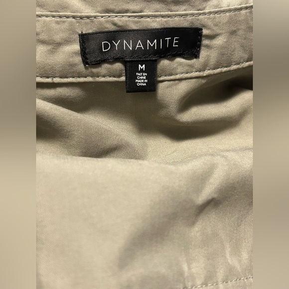 Dynamite Women's Olive Button Down Shirt - Picture 3 of 5